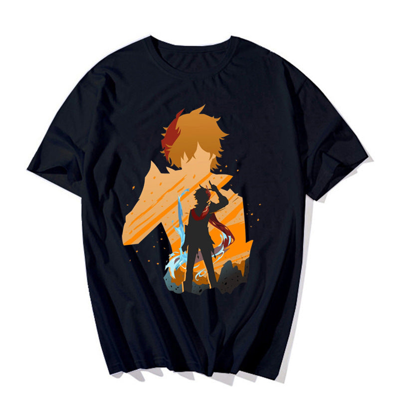 Unisex Casual Game Printed Loose T-shirt