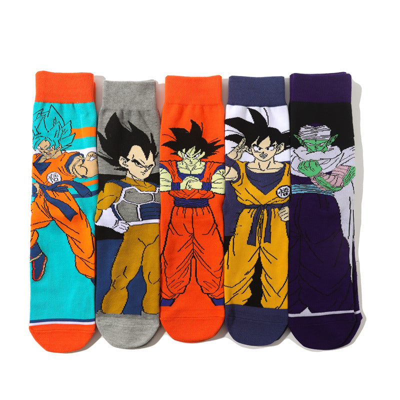 Trendy Anime Cotton Medium Tube Socks