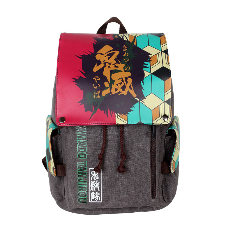 Trendy Anime Tanjirou Canvas Backpack