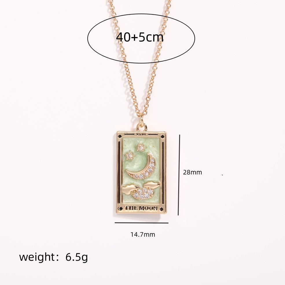 Gold-plated Tarot Square Necklace