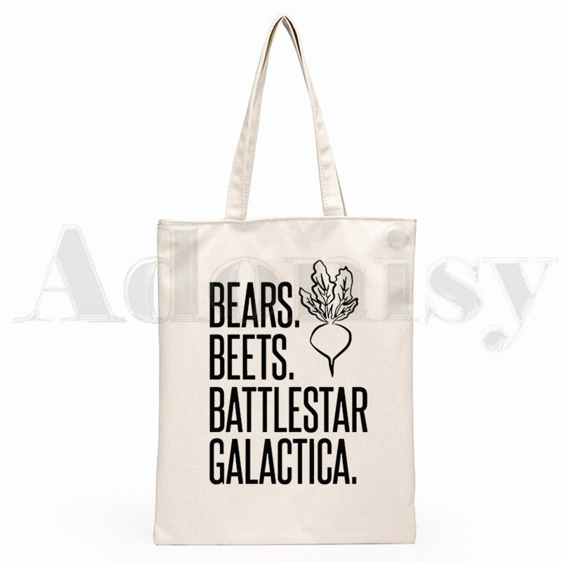 The Office Printed Canvas Shoulder Bag