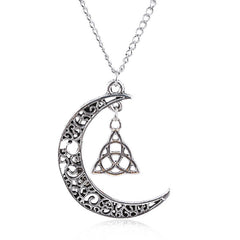Retro Moon Pentagram Necklace