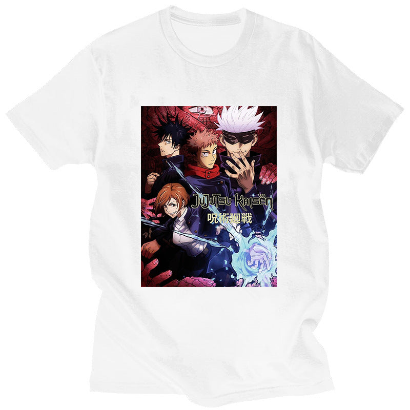 Casual Men's Anime Printed Crew Neck T-Shirt