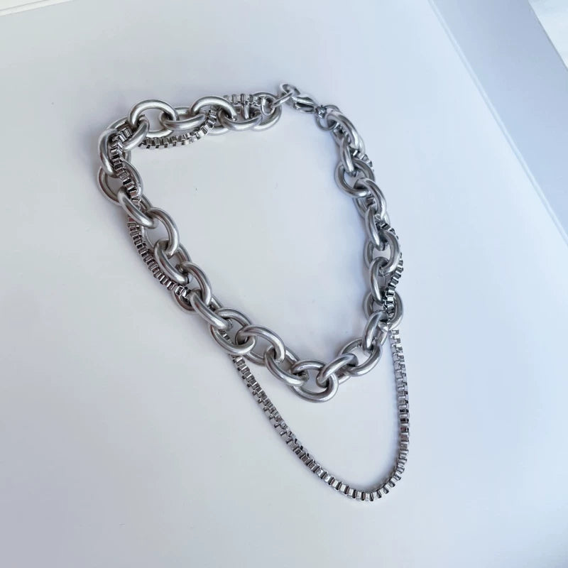 JAEHYUN Double Chain Titanium Steel Bracelet