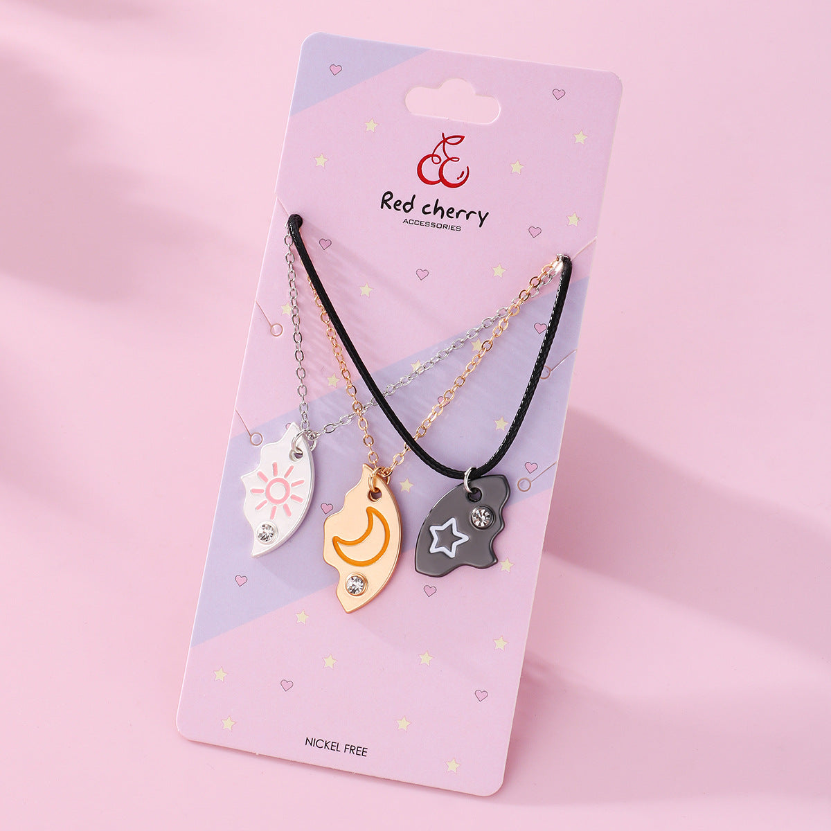Star Moon Sun Splicing Pendant Necklace