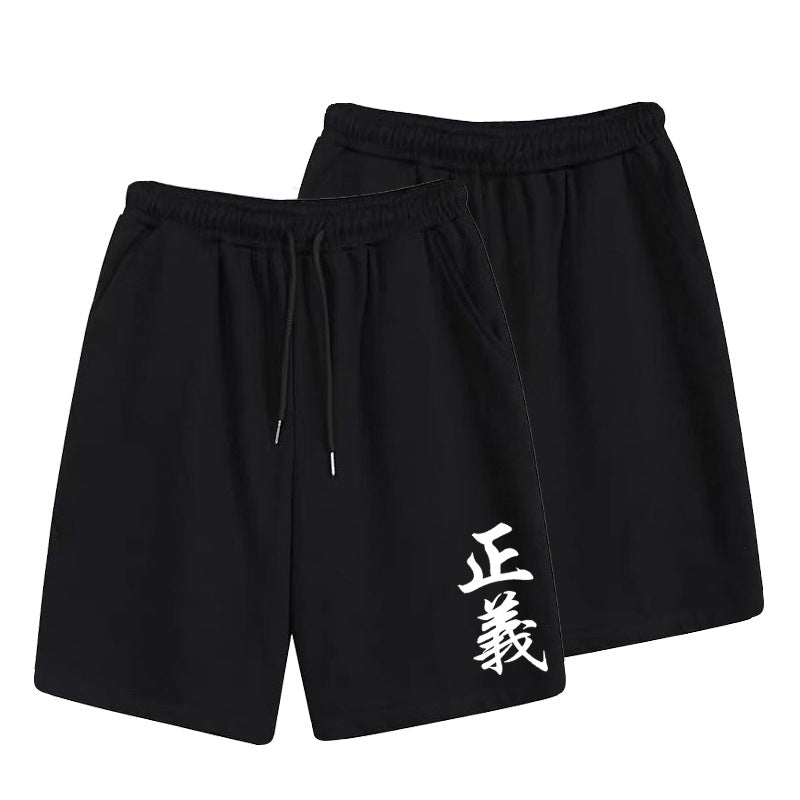 Casual Men's Luffy Print Elastic Loose Shorts