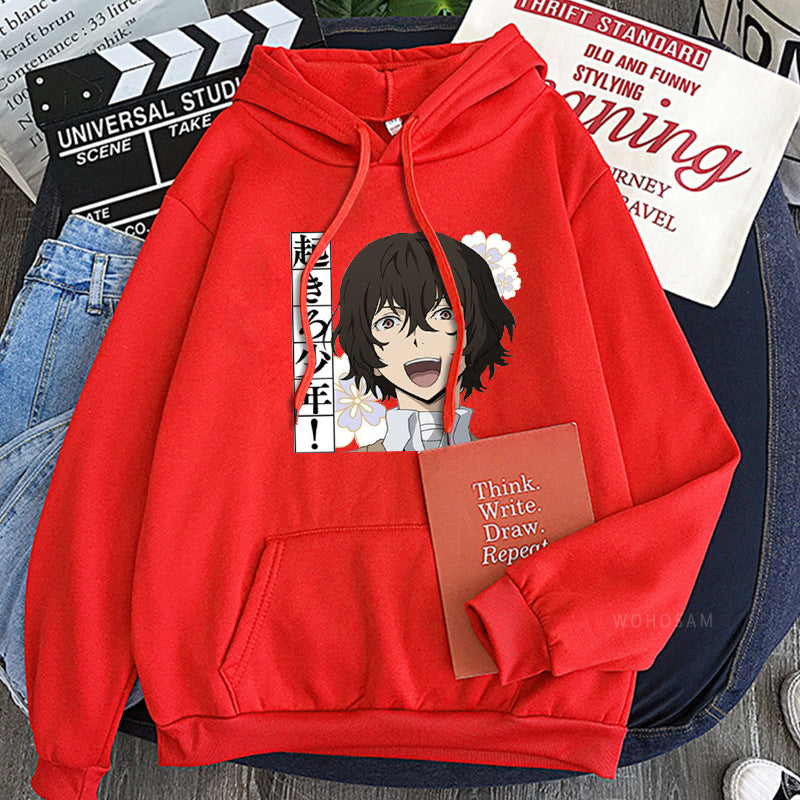 Unisex BSD Anime Print Pullover Hoodie