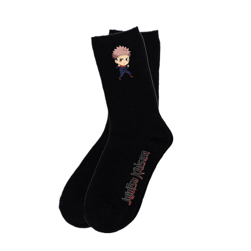 Casual Cartoon Anime Cotton Medium Tube Socks