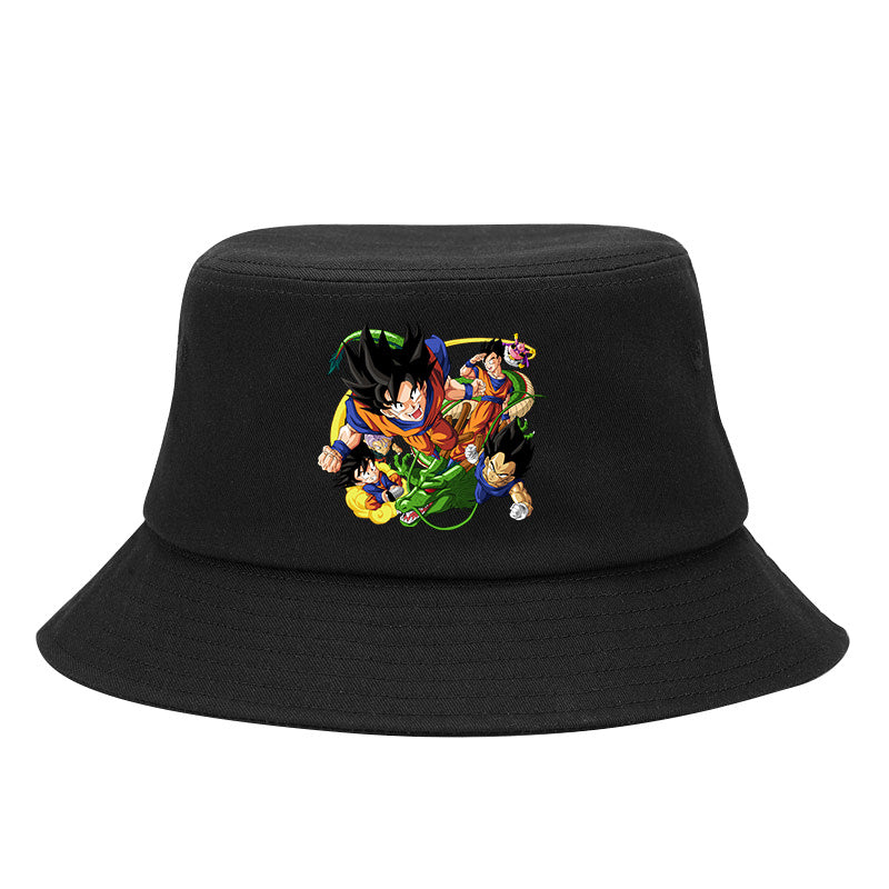 Trendy Goku Anime Print Bucket Hat