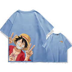 Unisex Luffy Cotton Short-sleeved Loose T-shirt