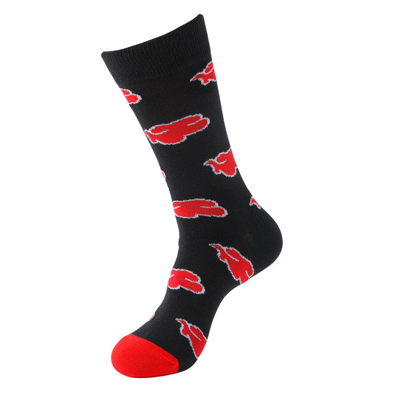 Trendy Men's Cotton Anime Socks