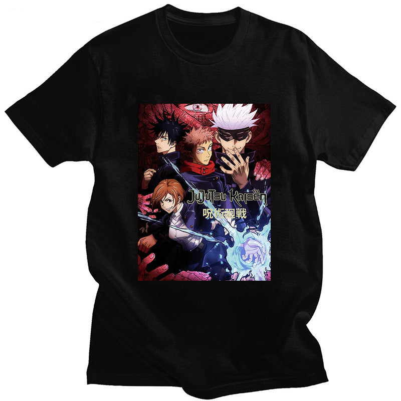 Casual Men's Anime Printed Crew Neck T-Shirt