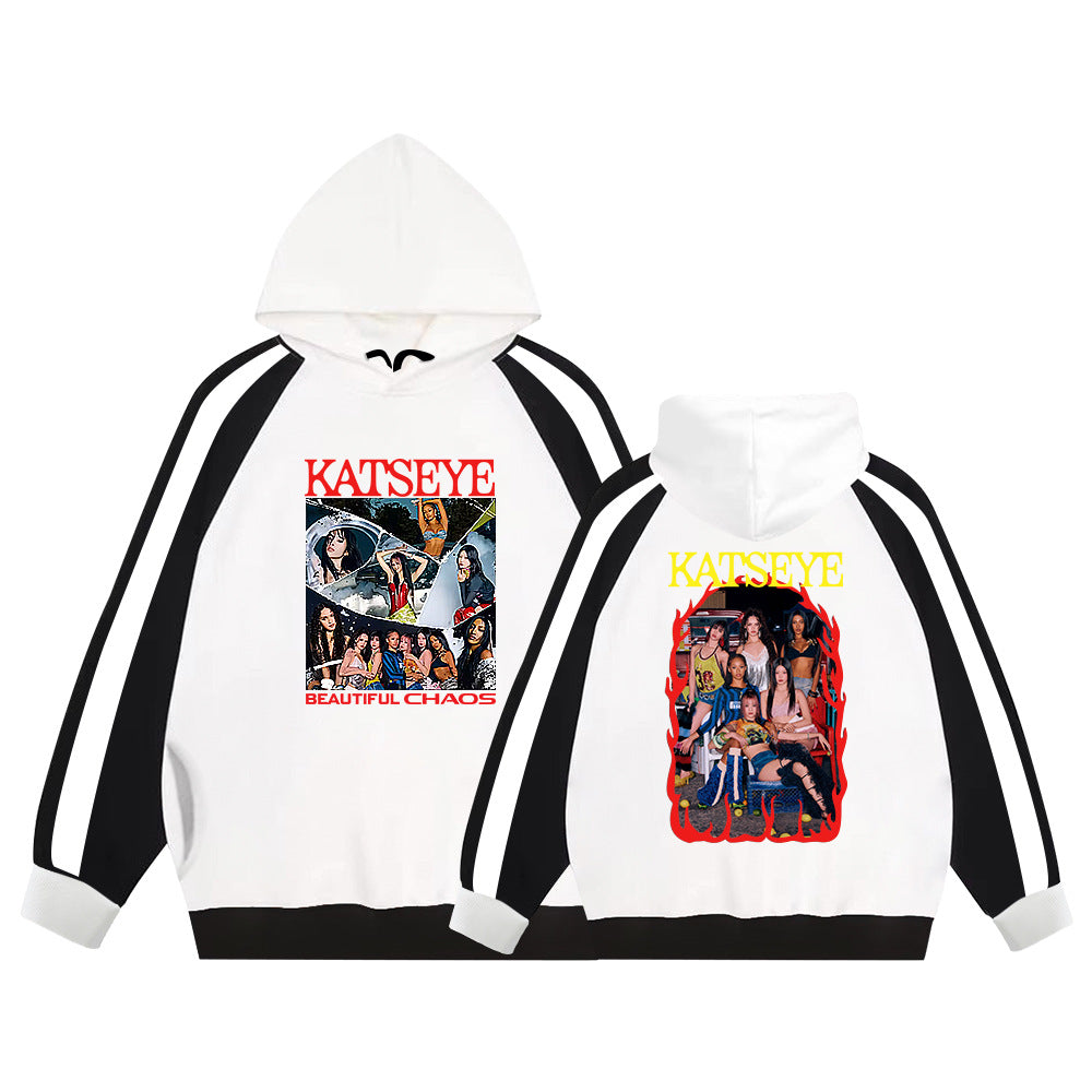 KPOP BEAUTIFUL CHAOS Color Block Hoodie