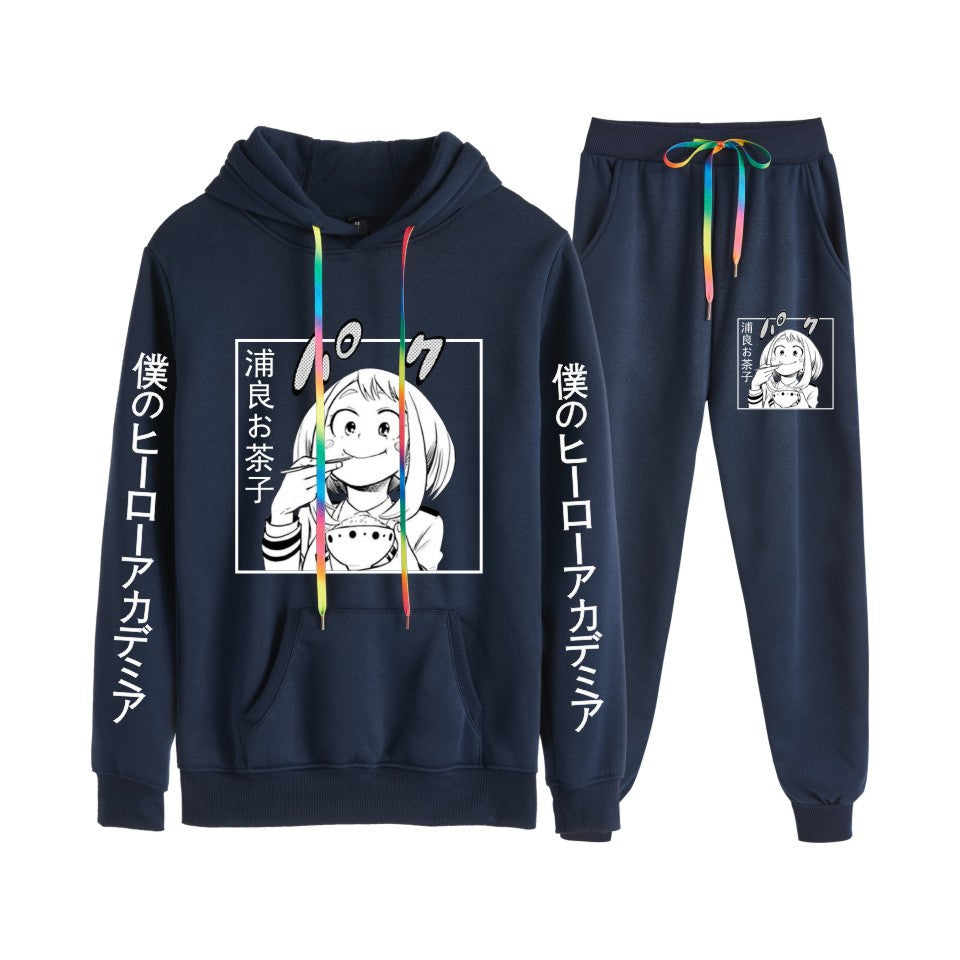 Men's Anime Casual Hoodie Trousers Suit