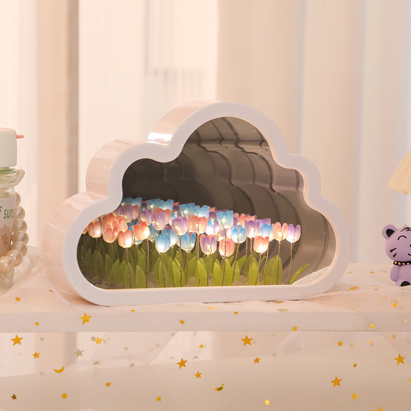 DIY Cloud Tulip Mirror Lamp