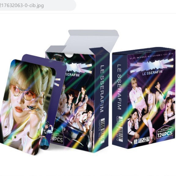 124pcs KPOP Holographic Cards