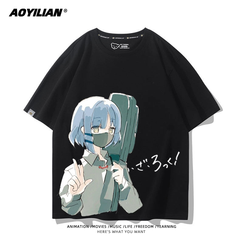 Versatile Women's Anime Cotton T-Shirt