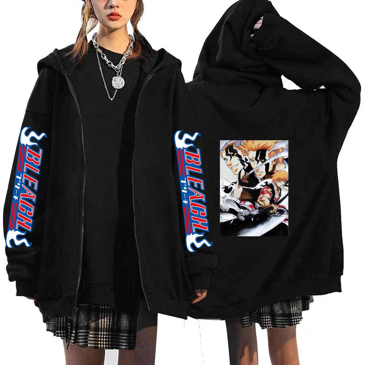 Trendy Anime Kurosaki Ichigo Zipper Hoodie