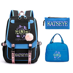 Leisure Katseye Backpack Pencil Bag Lunch Bag Three-piece Set