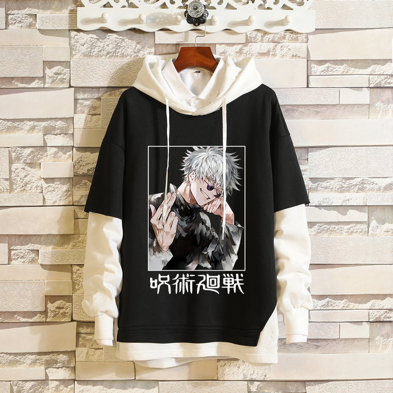 Unisex Anime Pattern Pullover Loose Hoodie