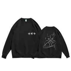 TXT Printed Pullover Crew Neck Sweatshirt