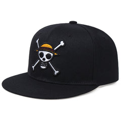 Cool Pirate King Embroidered Flat Brim Baseball Hat