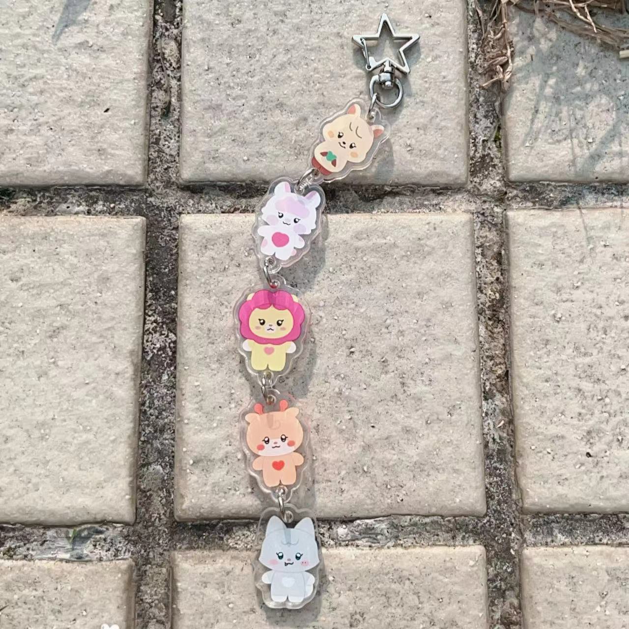 Kpop Double-sided Cartoon Pendant Keychain