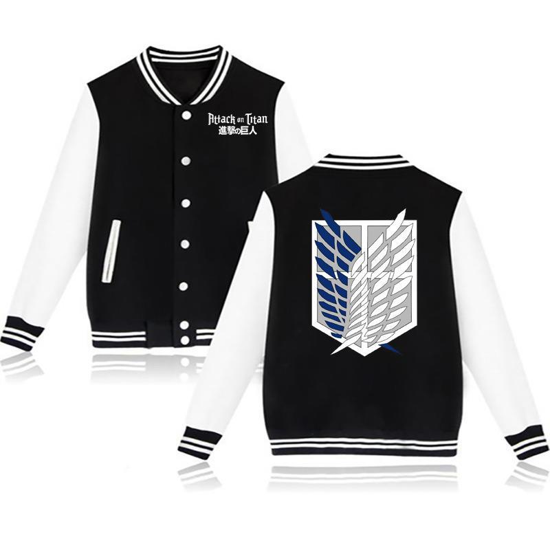 Unisex Anime Logo Printed Baseball Uniform Coat