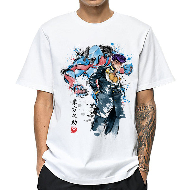 Casual Men's Anime Jojo Print Short Sleeve T-Shirt