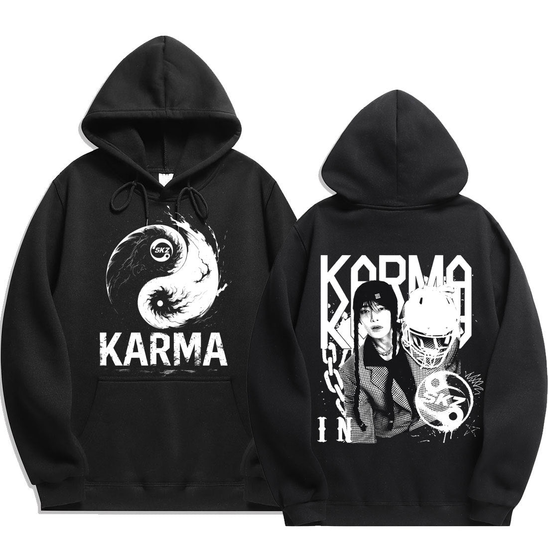 Casual Skz Karma Printed Hoodie Top