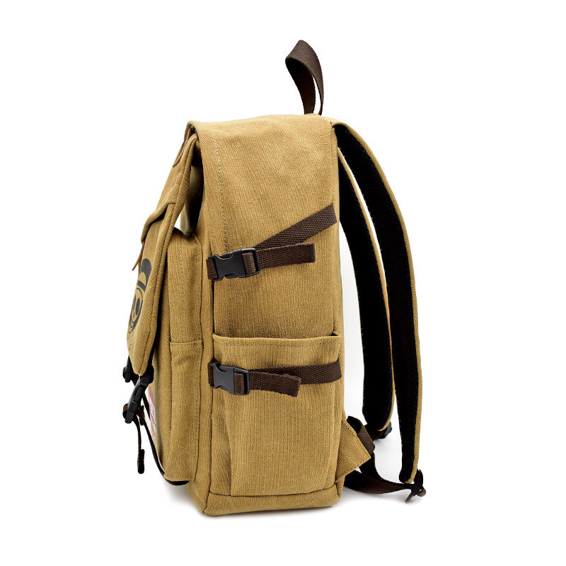 Trendy Anime Canvas Backpack