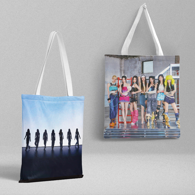 KPOP Pattern Canvas Handbag 36x39cm