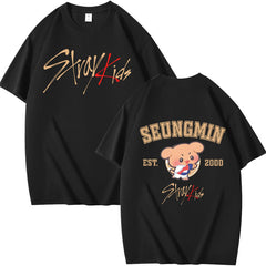 Kpop Cartoon Print Summer Short-sleeved T-shirt