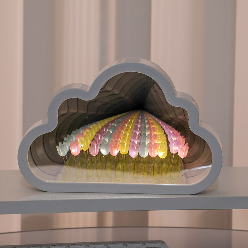 DIY Cloud Tulip Mirror Lamp
