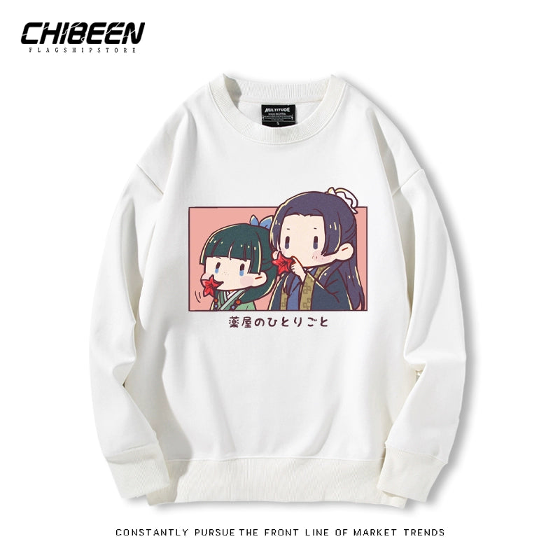 Cute Anime Pattern Print Crew Neck Sweatshirt