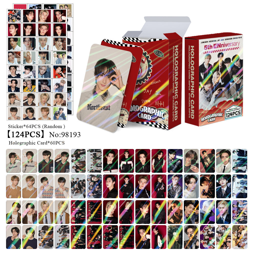 124pcs EN Album 5th Anniversary Flash Photocard Stickers