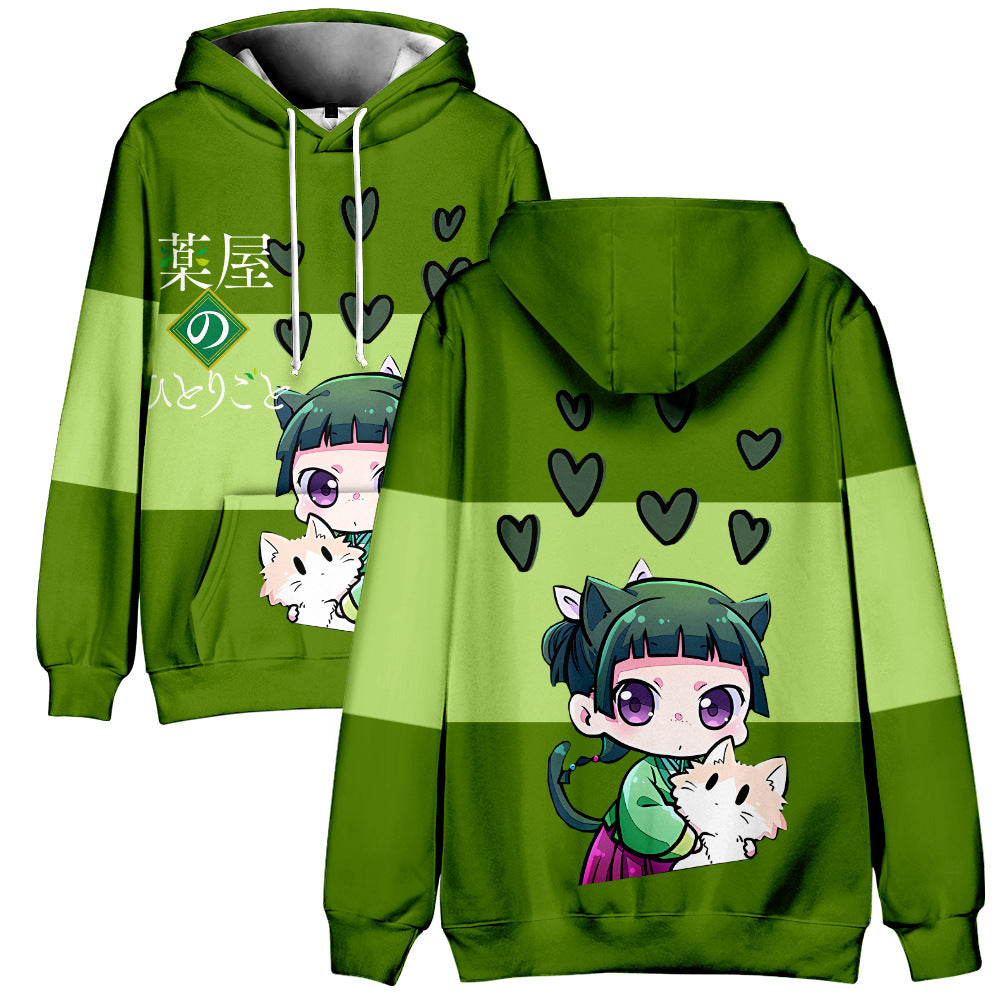 Girl's Anime 3d Printed Drawstring Hoodie