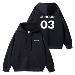 Color Outside the Lines Zip-up Black Hoodie