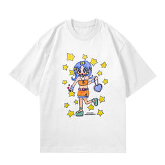 MINJI Graffiti Printed Short-sleeved T-shirt