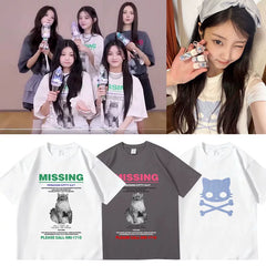 WONHEE MOKA Same Cat Round Neck Short-sleeved T-shirt