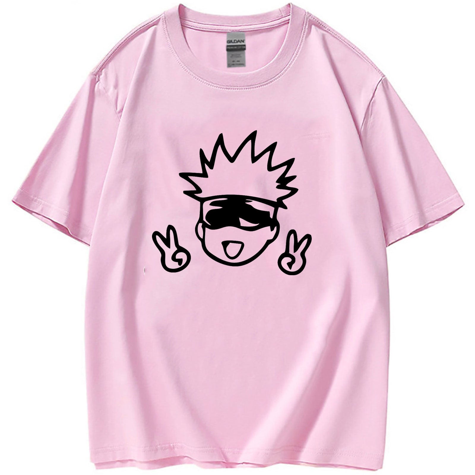 Cute Anime Print Round Neck Summer T-shirt