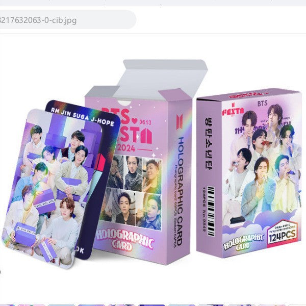124pcs KPOP Holographic Cards