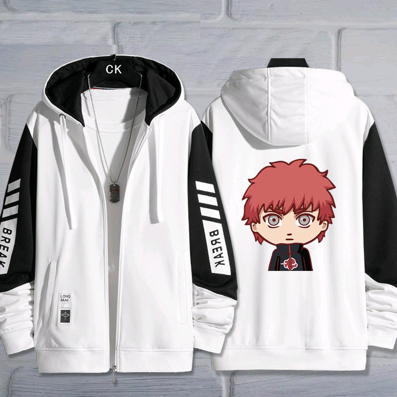 Trendy Anime Cartoon Zip Up Hooded Jacket