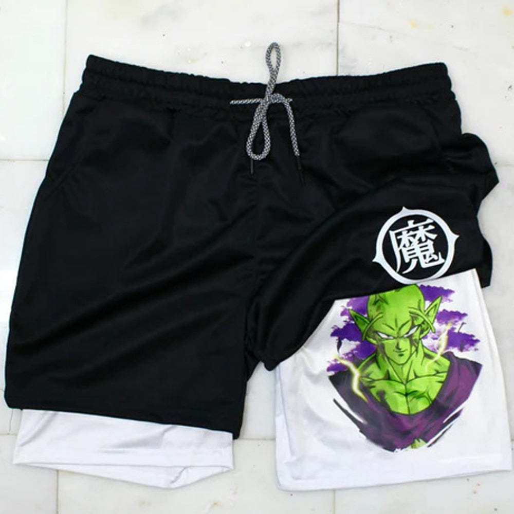 Casual Anime Double-layer Fitness Sports Shorts