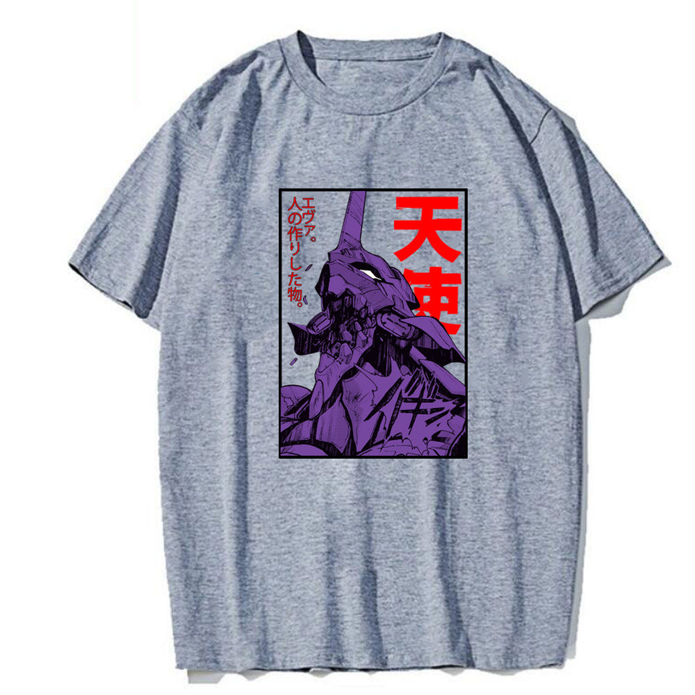 Unisex Anime Eva Print Short Sleeve T-Shirt