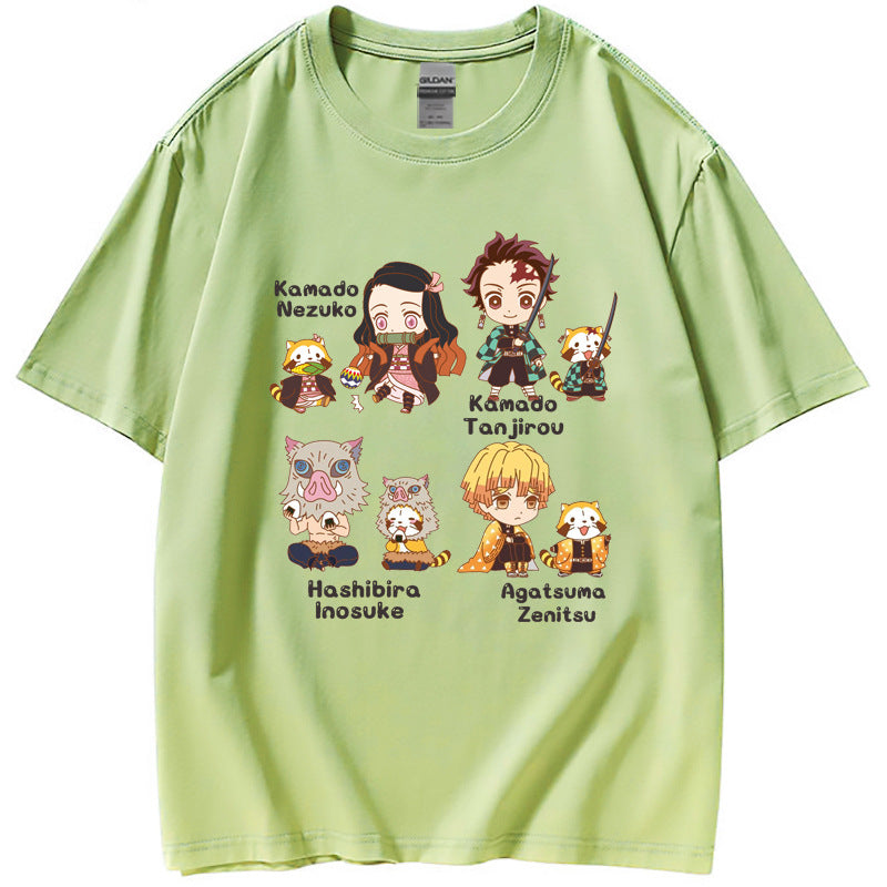 Casual Cartoon Anime Printed Short-sleeved T-shirt