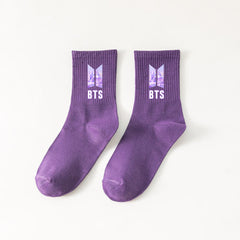KPOP Cotton Medium Tube Socks 12 Pairs