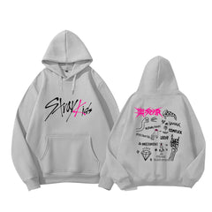 Unisex Kpop Logo Printed Loose Hoodie