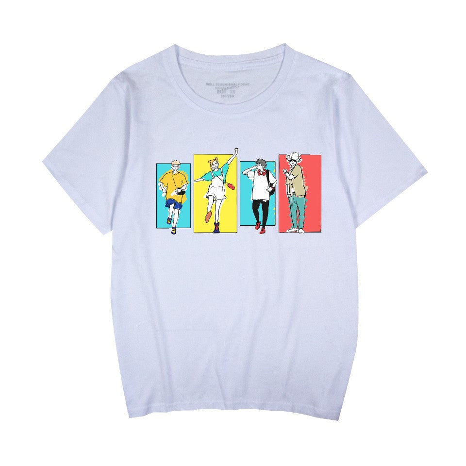 Unisex Anime Pattern Summer Crew Neck T-shirt