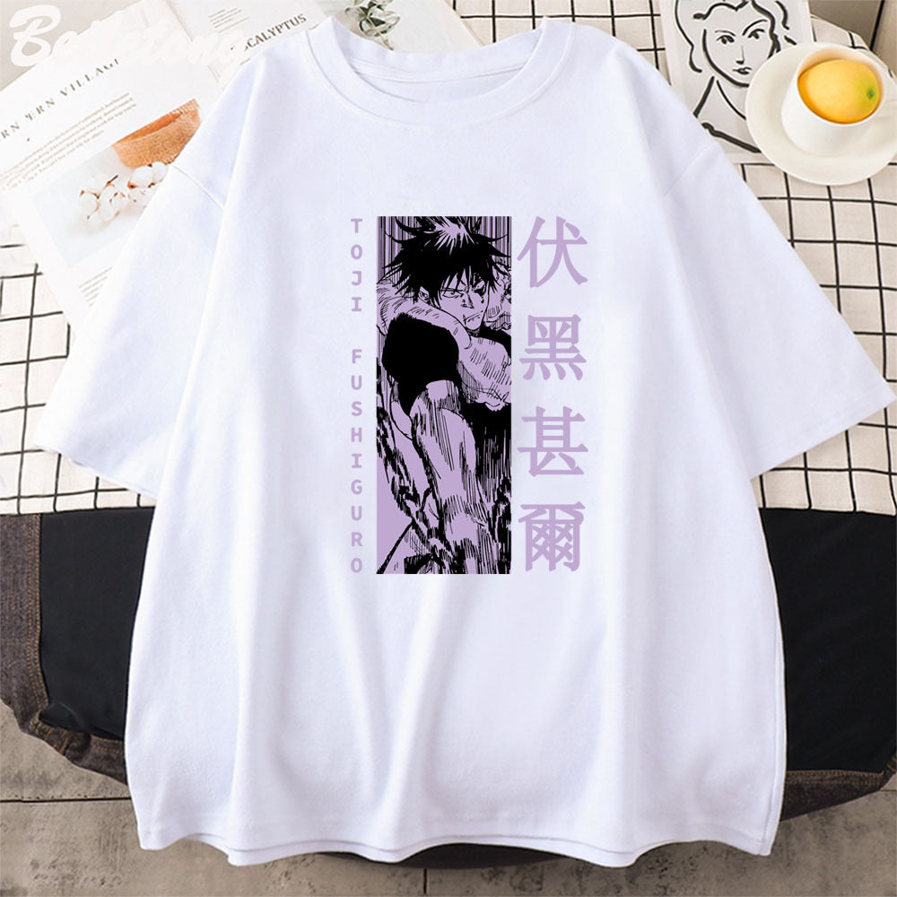 Unisex Toji Fushiguro Printed Crew Neck Tee